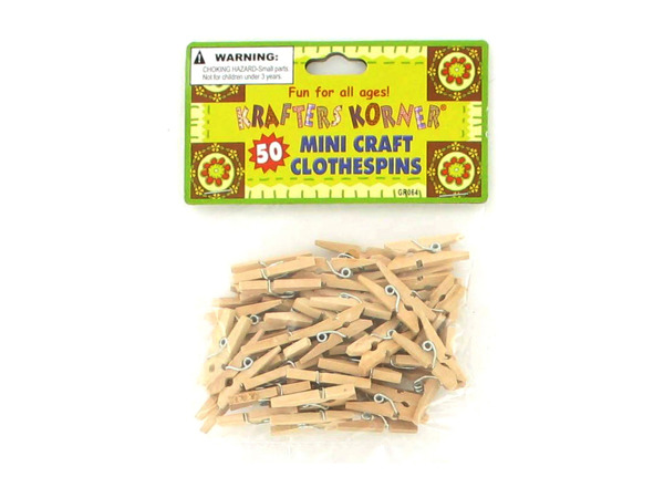 50 Pack miniature crafting wood clothespins