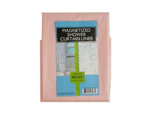 Magnetized shower curtain liner