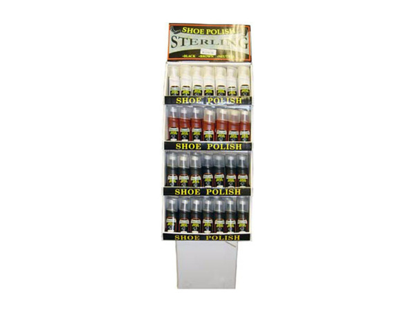 84pc shoe polish display 21 neutral/ 21 brown/ 42 black