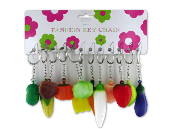 plastic fruit keychain (12 per card)