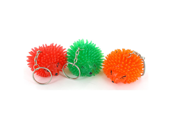 assorted color rubber porcupine keychain