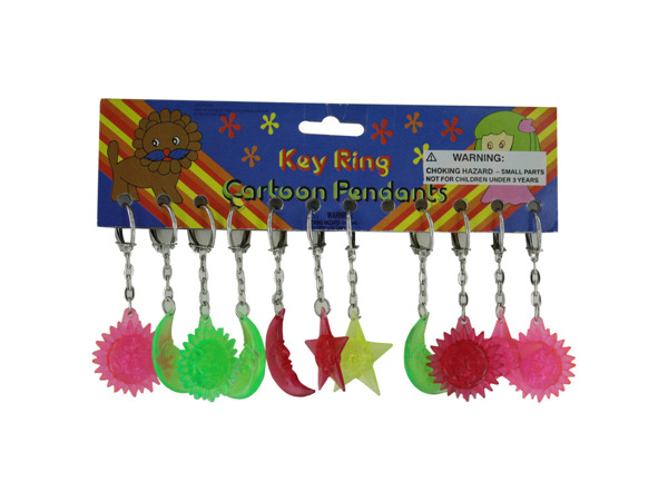 sun, moon and star keychains (12 per card)