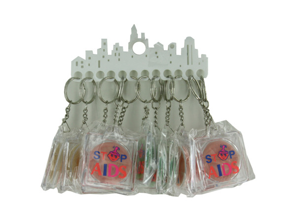 stop aids condom keychain (12 per card)