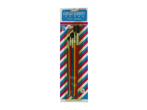 6 pack artist brush assorted sizes