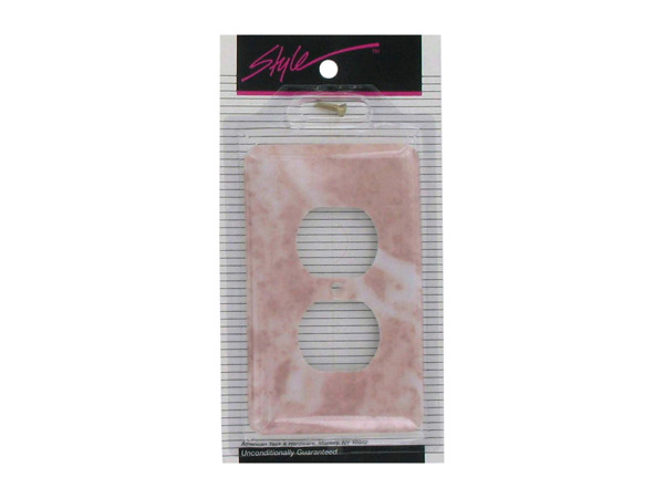 Double outlet pink marble switchplate cover