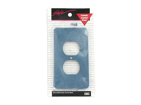 Double outlet blue switchplate cover