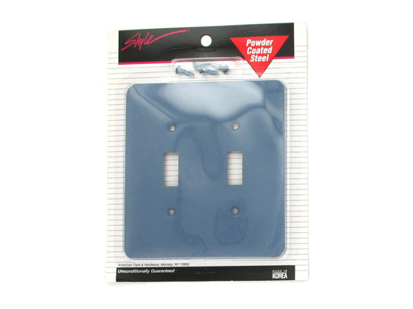 gray blue double switch plate