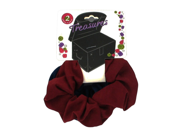 2 piece assorted colors suede hair scrunchies