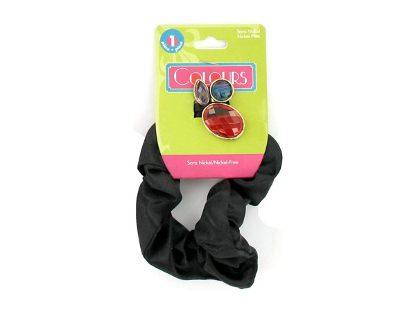 1 piece hair scrunchi with jeweled pin