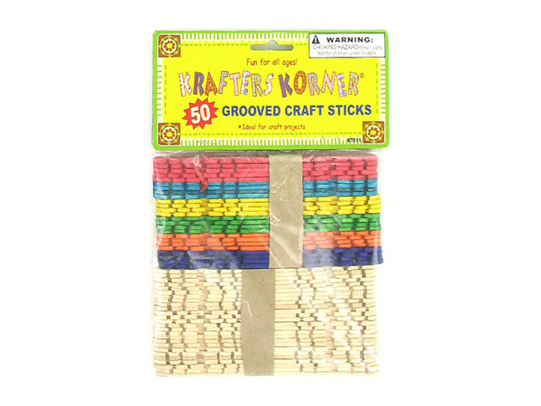 Grooved craft sticks