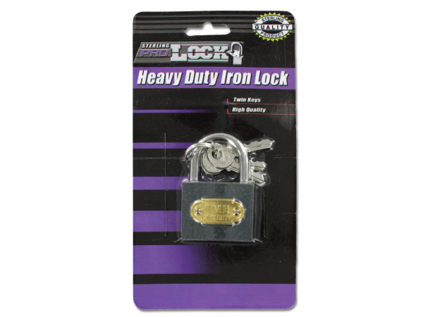 Heavy duty iron lock with keys
