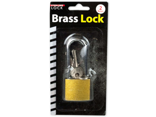 Long shank padlock with keys