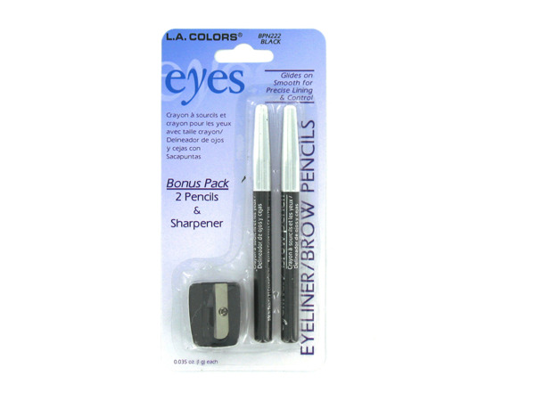 Set of two eyeliner/brow pencils and sharpener