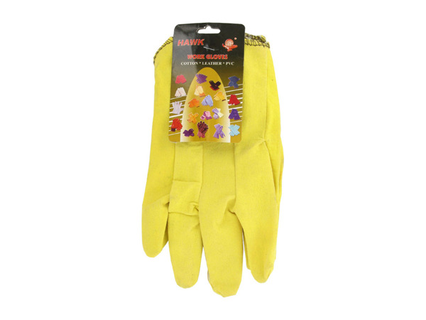 mens cotton leather work glove