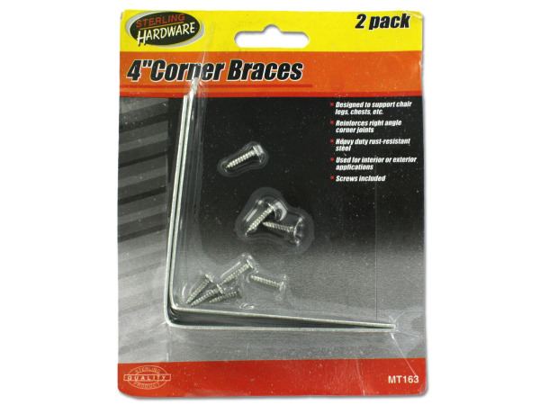 2 Pack 4 inch corner brackets with eight screws