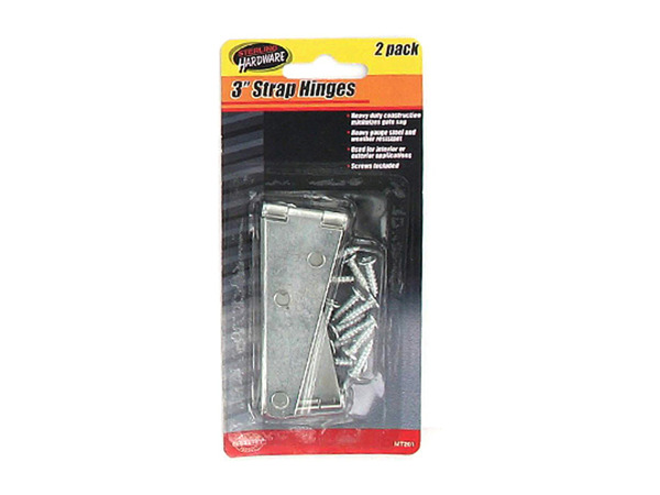 2 Pack strap hinges with screws