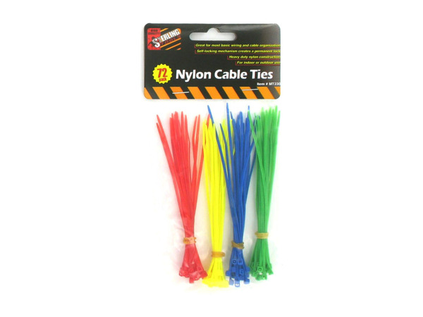 72 Pack nylon cable ties