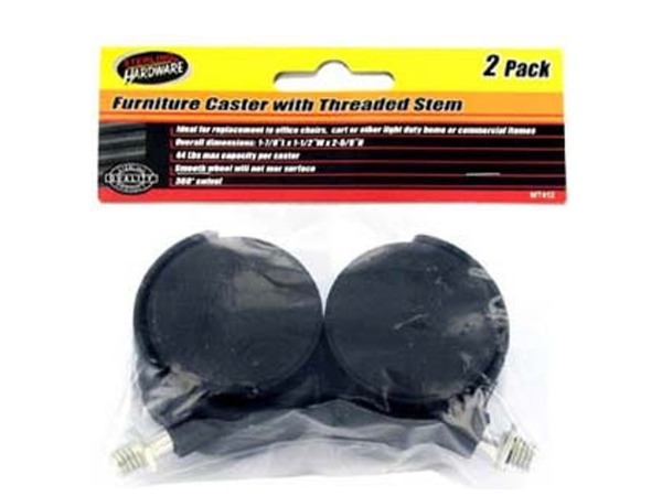 2 Pack furniture coaster with threaded stem