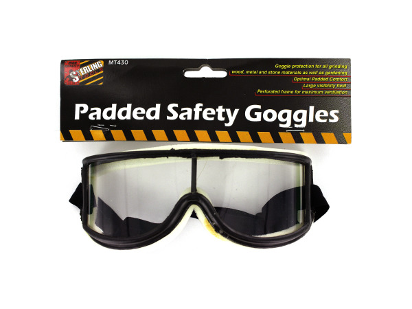 Padded safety goggles