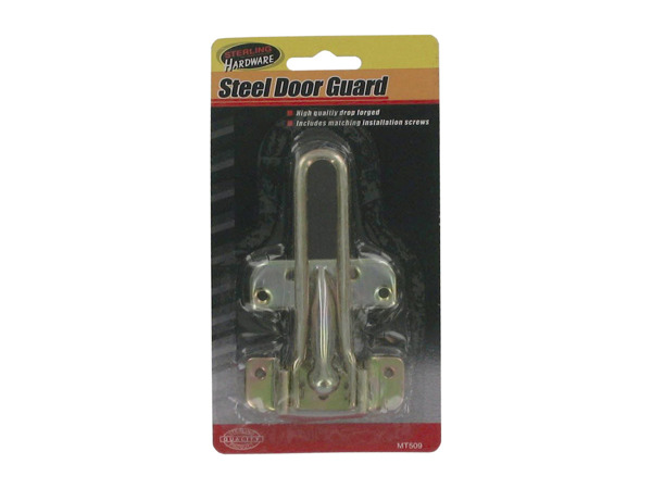 Steel door guard with screws