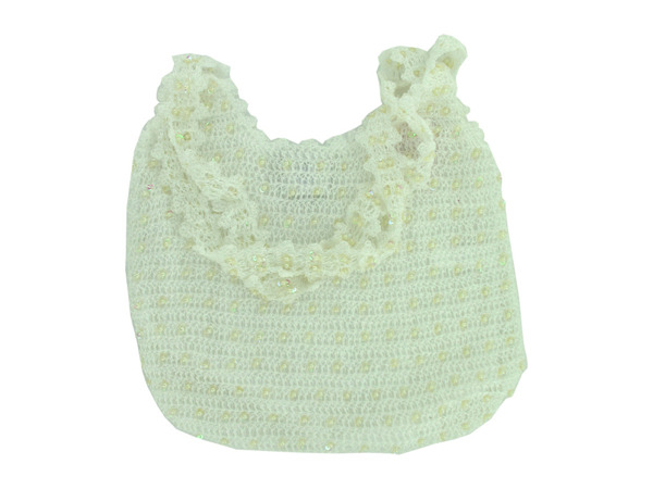 sequined white handbag