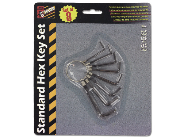 8 Pack sae hexagonal key set