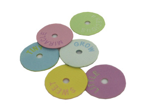 Baby-themed woven washer tags