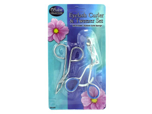 Eyelash curler and tweezers set