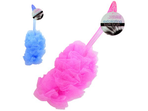 Exfoliating bath brush with handle