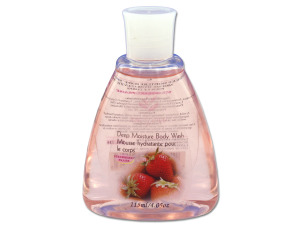 Travel size strawberry scented body wash