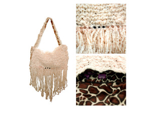 Cream Hand Knit Bag