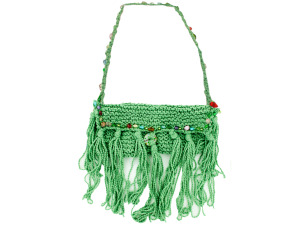 Hand Knit Bag with Colored Bead Lining