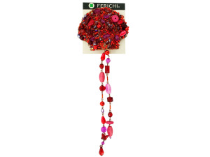 hair comb w/asst beads