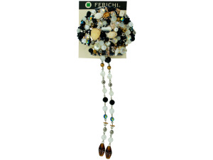 hair clip w/asst beads