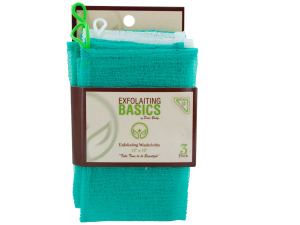 3 pack 12 x 12 inch exfoliating washcloths melon green