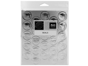 Silver foil graduation cap seals