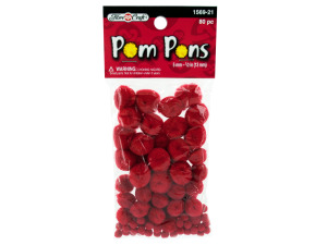 Red craft pompoms