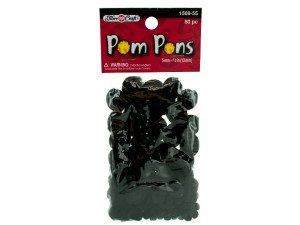 Black craft pompoms