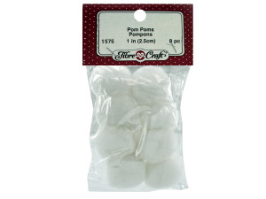 White crafting pompoms