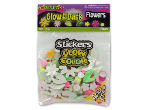 Glow in the dark flower stickers