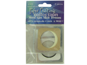 Metal rim slide frames with round cut-out, pack of 4