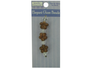 bronze flower shape beads and clear spacers