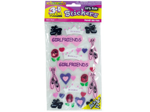 3d foam stickers girls rule