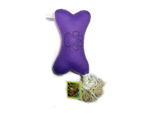 Plush dog toy with rope