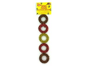 5 Pack rawhide dog donuts