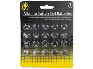 Alkaline button batteries