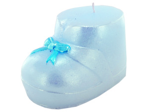 3.5 inch x 2.5 inch blue baby boot candle