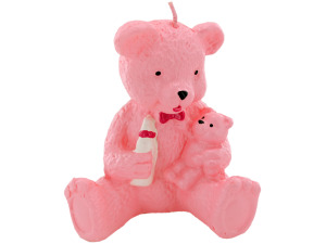 2.5 inch x 3.5 inch pink bear candle