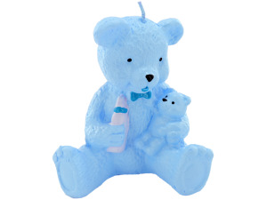 2.5 inch x 3.5 inch blue bear candle