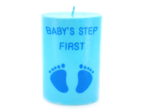 4inch x 2.5inch blue footprint candle